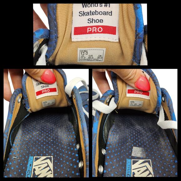 Vans Shoes Mens 12 Chima Ferguson Pro Blue Tropical Palm Floral Low Tops Skate - Picture 11 of 12